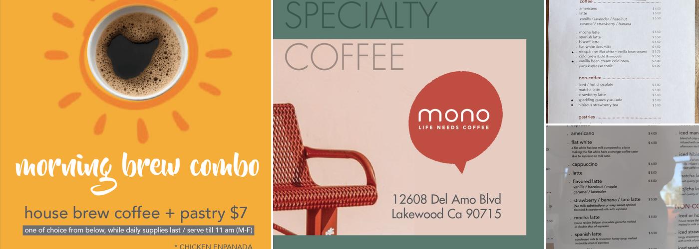 Mono Coffee Menu