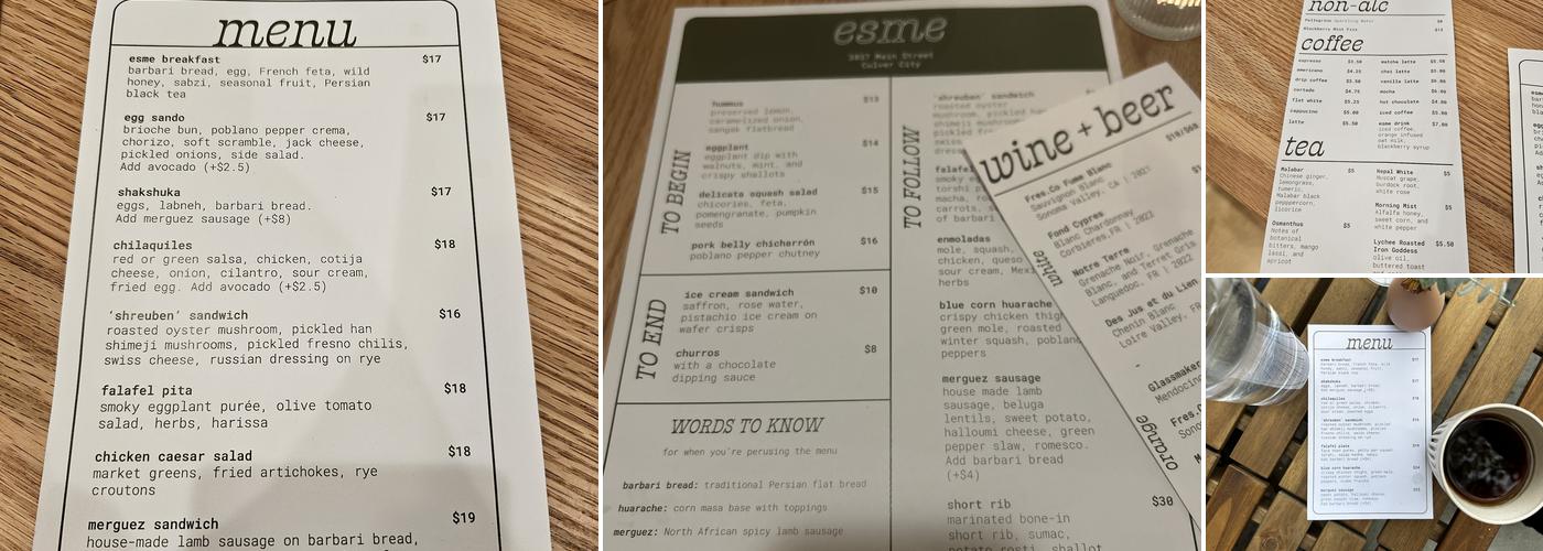 esme Menu