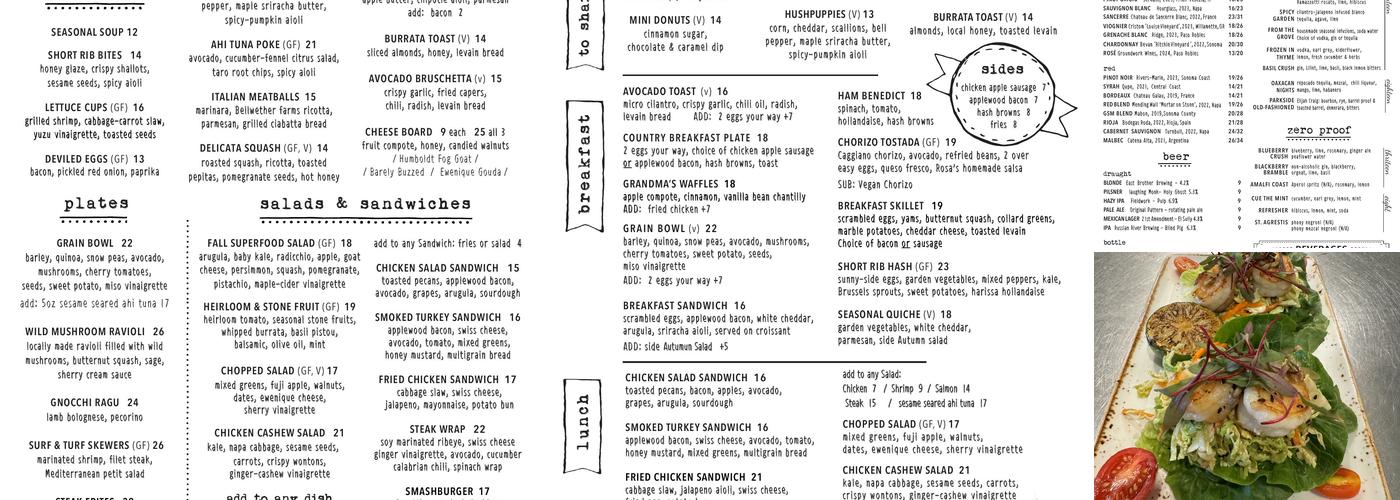 Los Gatos Parkside Menu