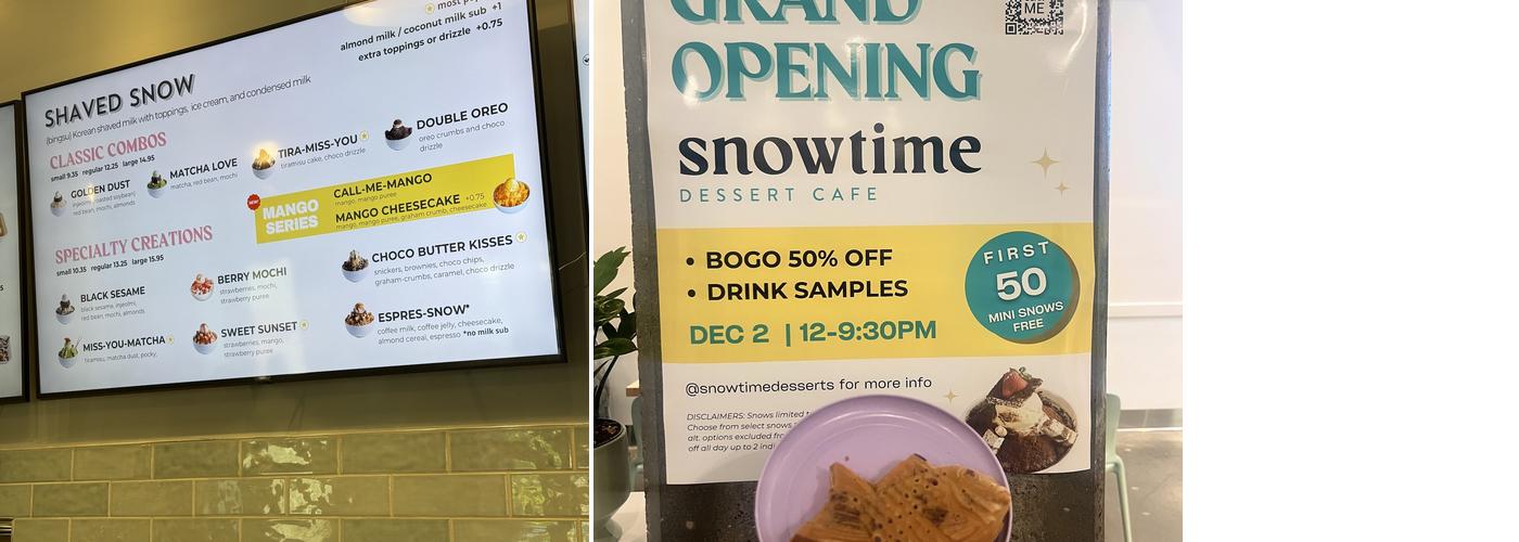 Snowtime Menu