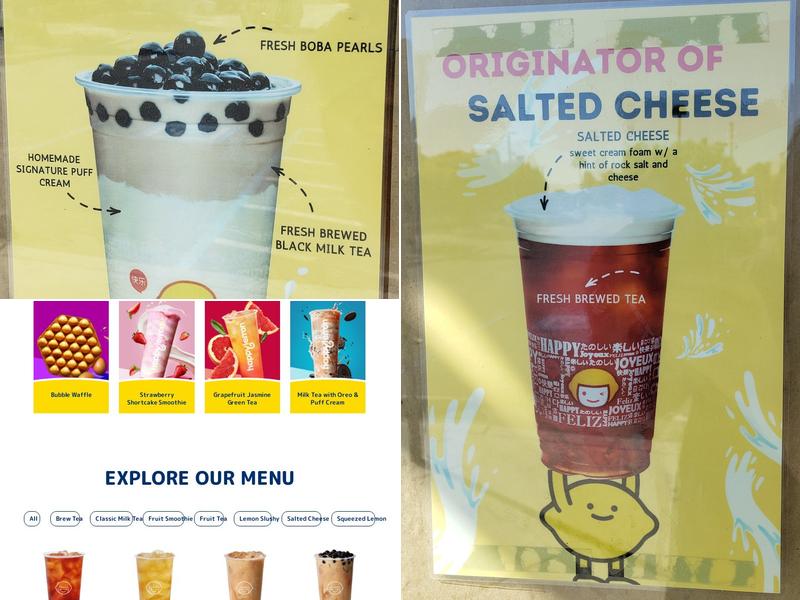 Happy Lemon Menu