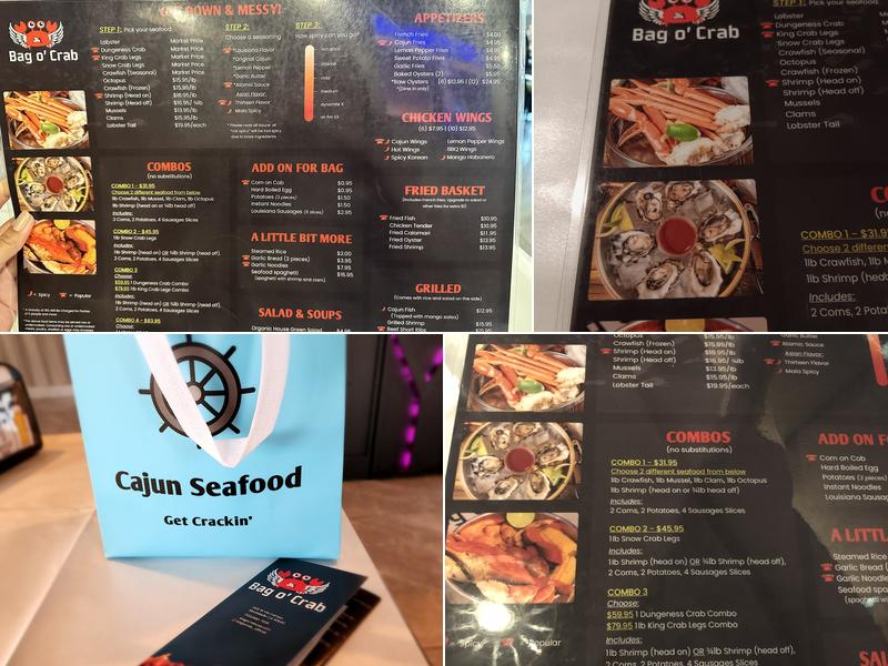Bag O' Crab Menu