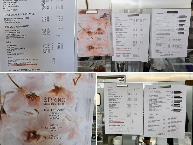 Stereoscope Coffee Menu