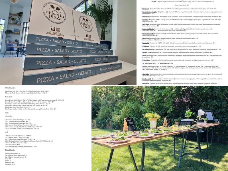 Criscito Pizza Menu