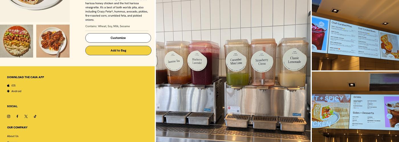 CAVA Menu