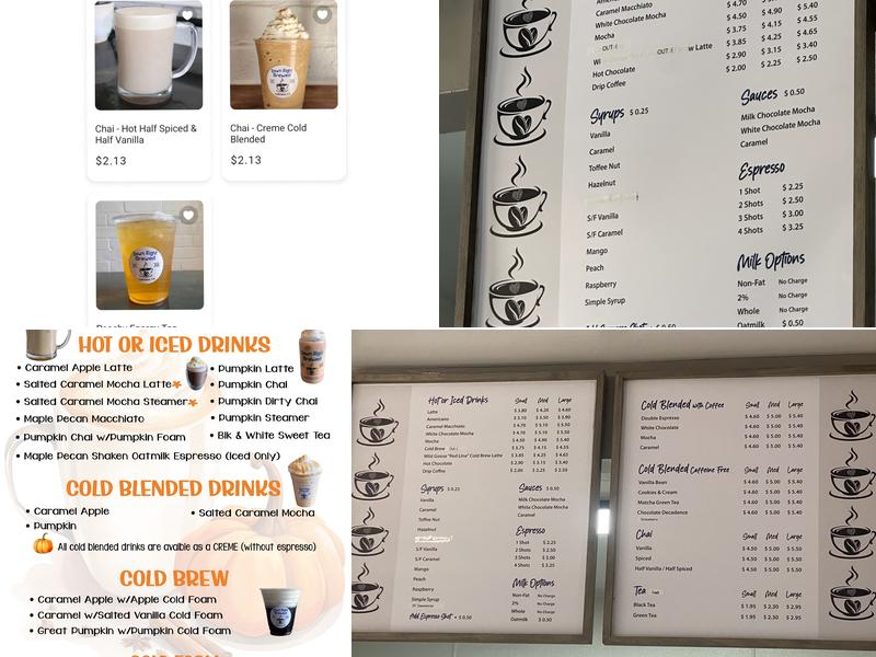 Down Right Brewed Menu