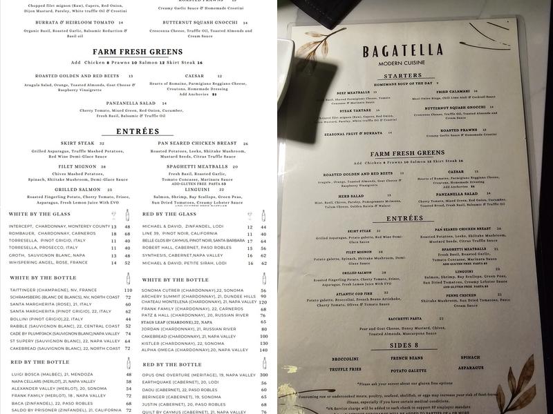 Bagatella Menu