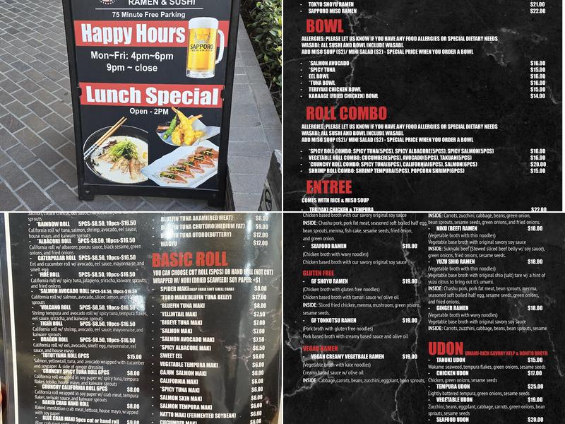 Totoyama Ramen DTLA Menu