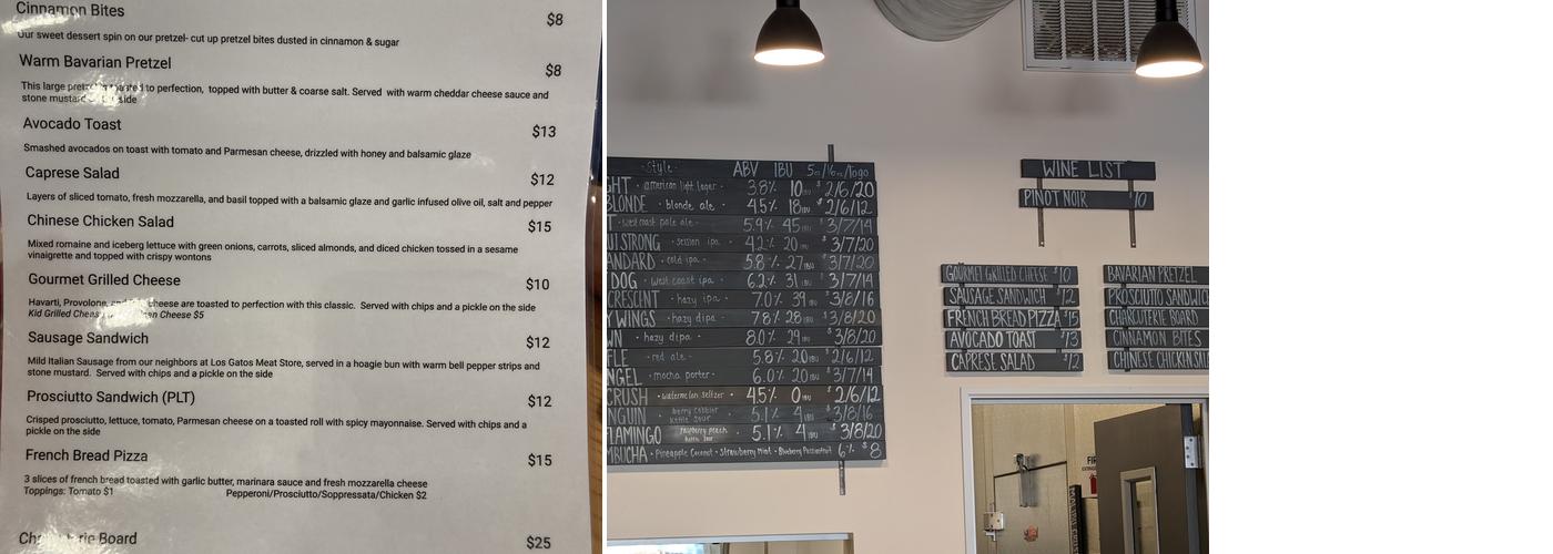 Hapa’s Brewing Company Menu