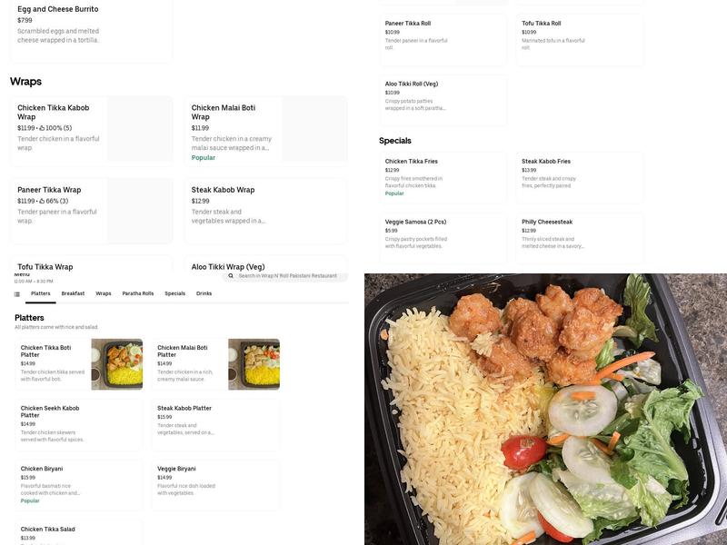 Wrap N Roll Menu