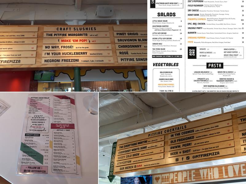 Pitfire Pizza Menu