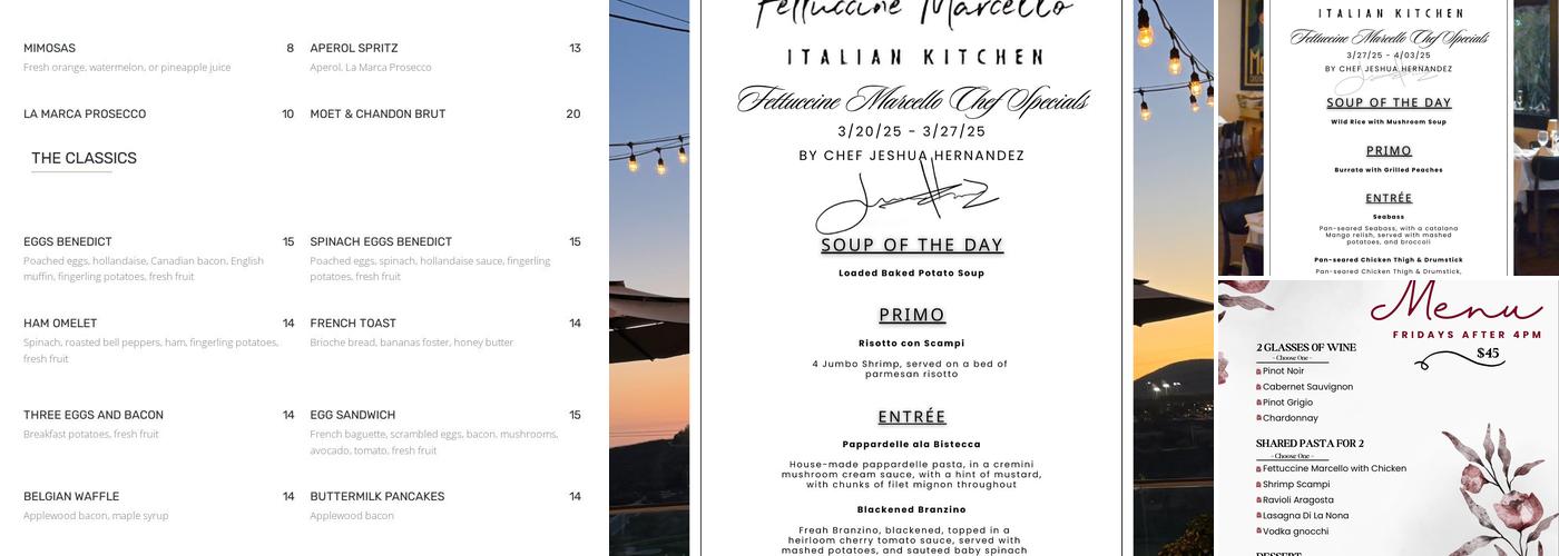 Fettuccine Marcello Italian Kitchen Menu