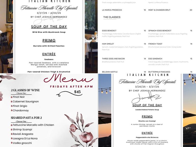 Fettuccine Marcello Italian Kitchen Menu