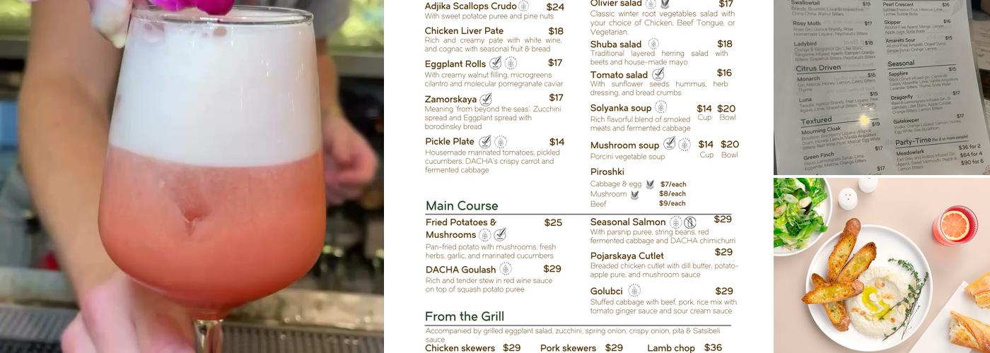 DACHA Kitchen & Bar Menu