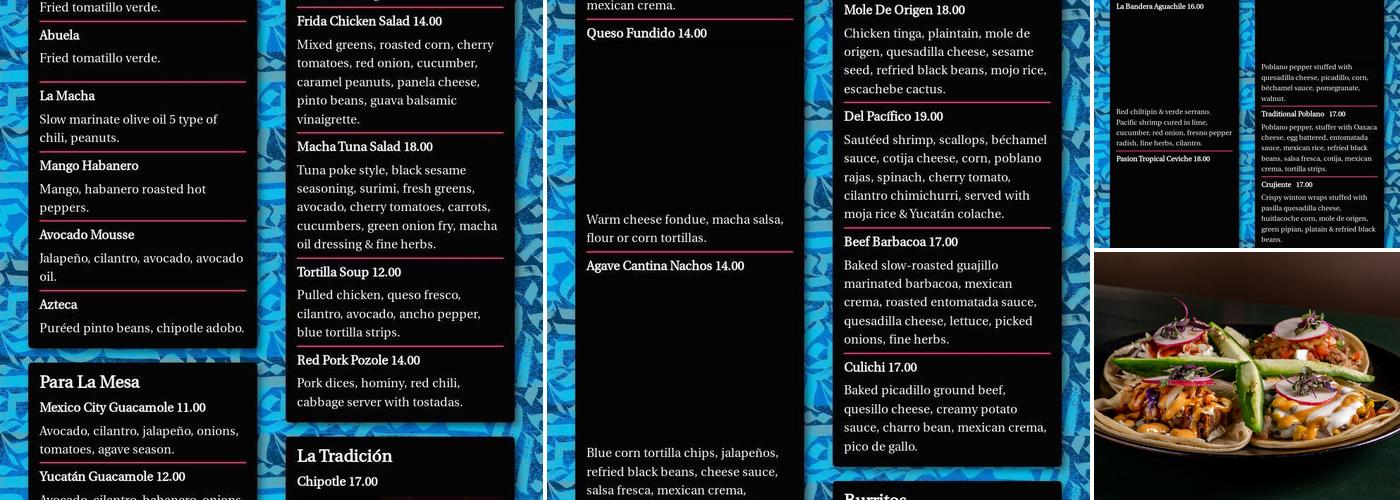 Agave Underground Menu