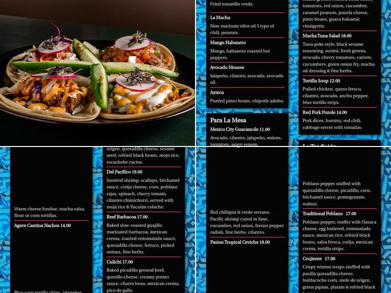 Agave Underground Menu