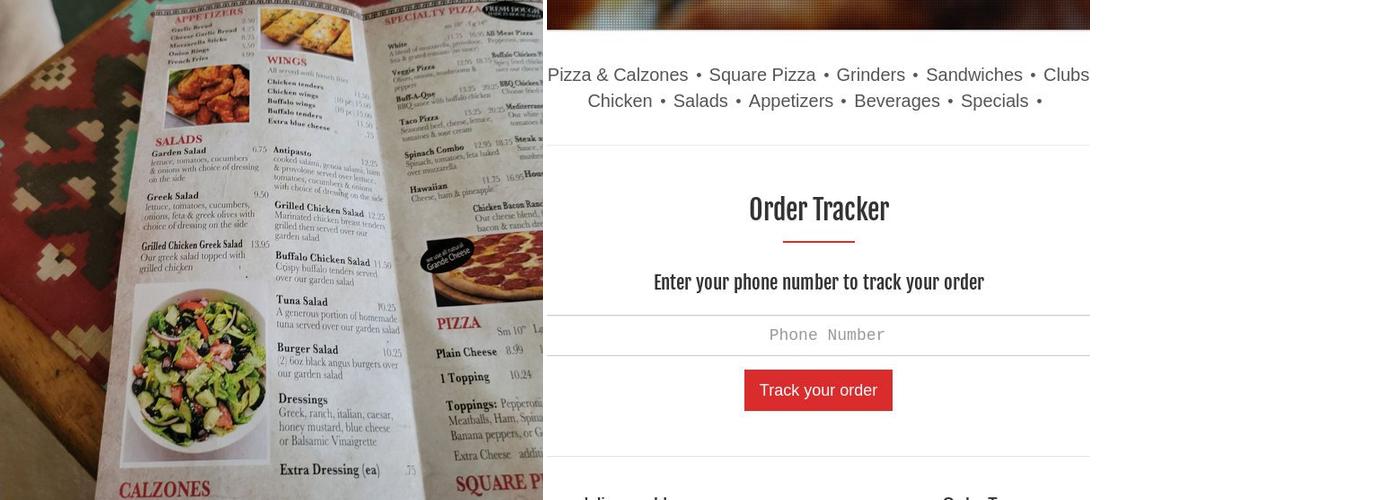 Dimitri's Pizzeria Menu