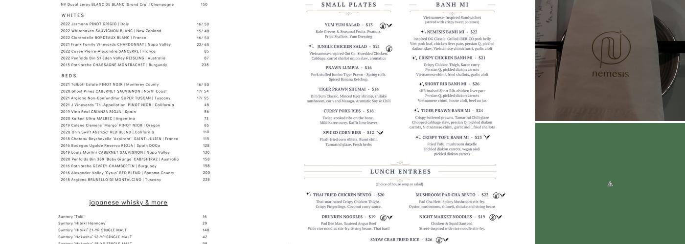 Nemesis Menu