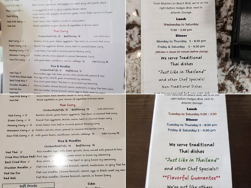 Lil Thai Place Menu