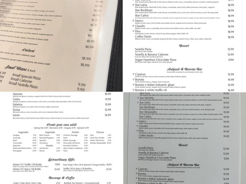 Mister O1 Extraordinary Pizza Lake Mary Menu