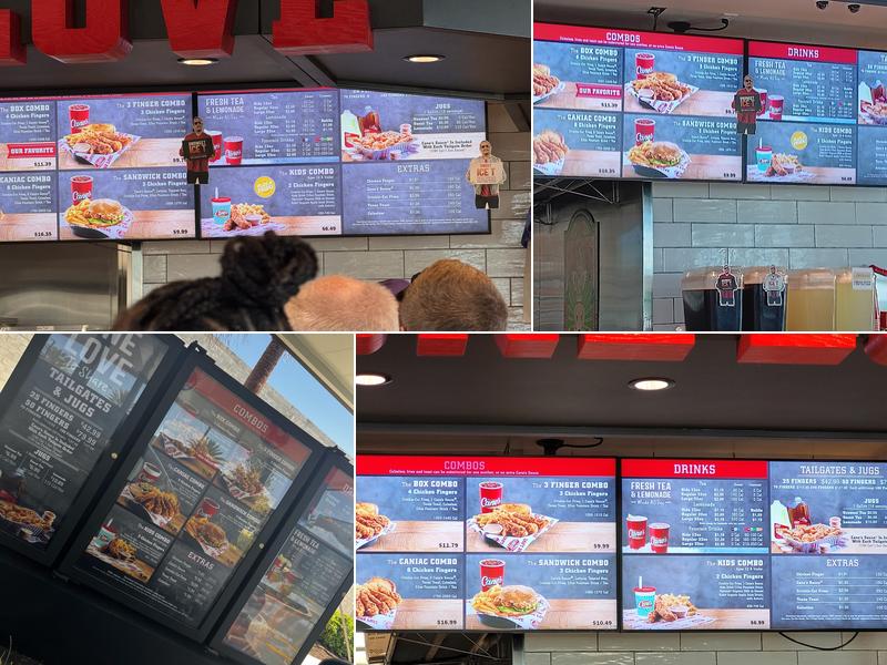Raising Cane's Chicken Fingers Menu