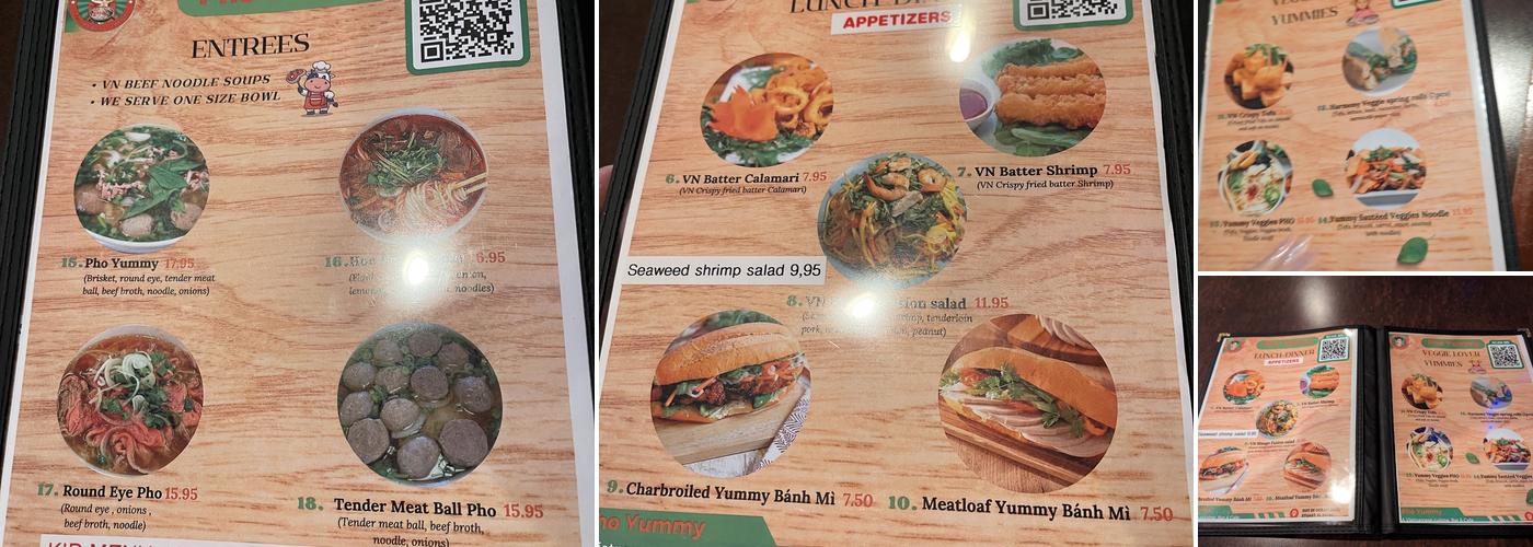 Pho Yummy Bar & Cafe Menu