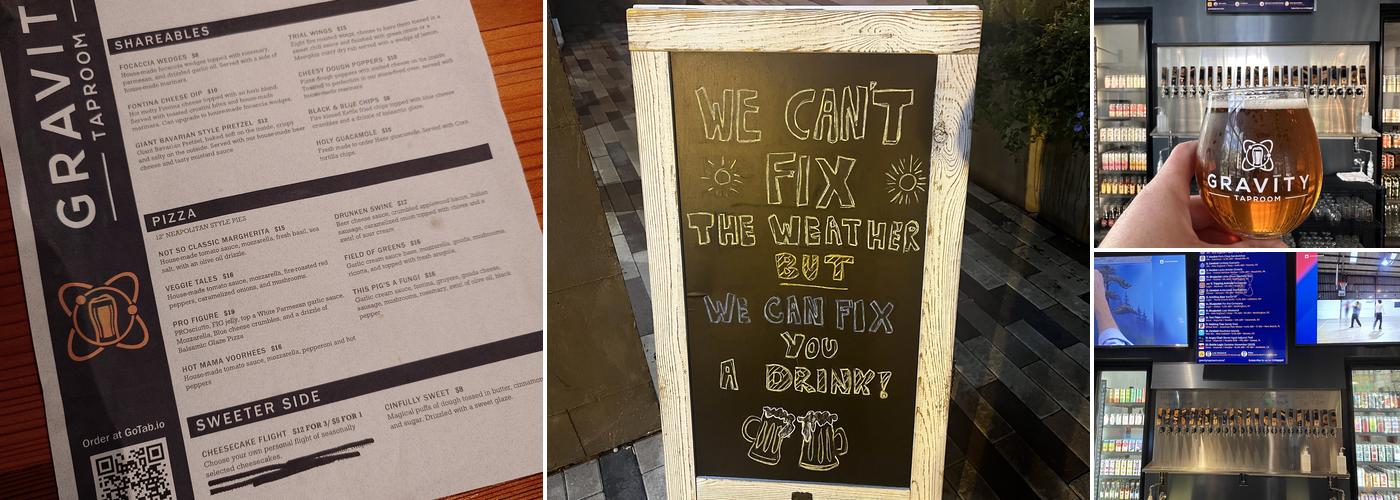 Gravity Taproom Menu