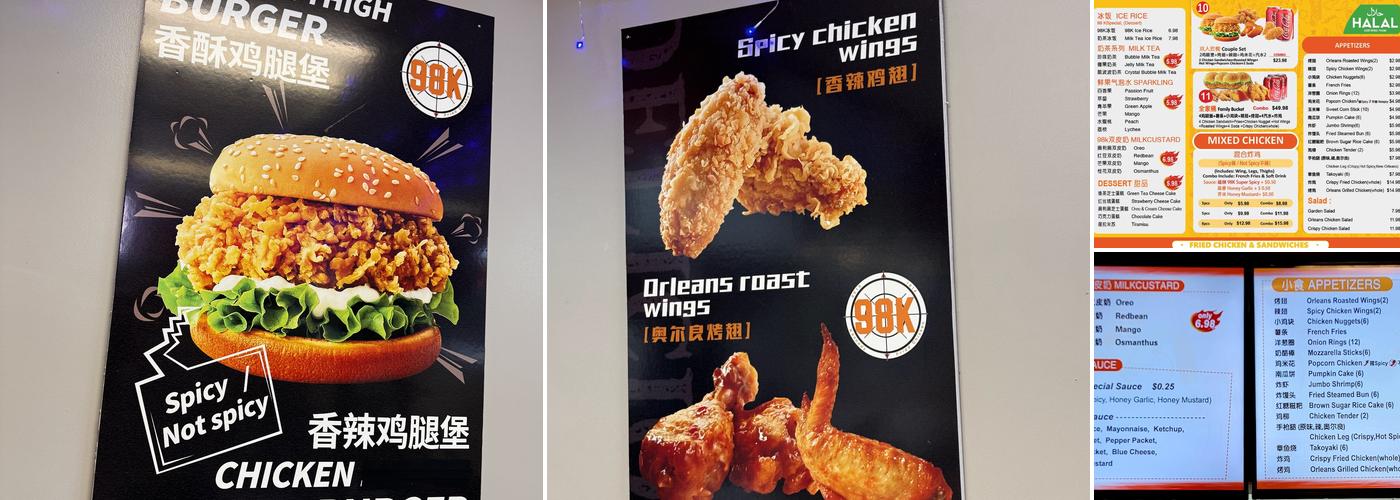 98K - Fried Chicken & Sandwiches Menu