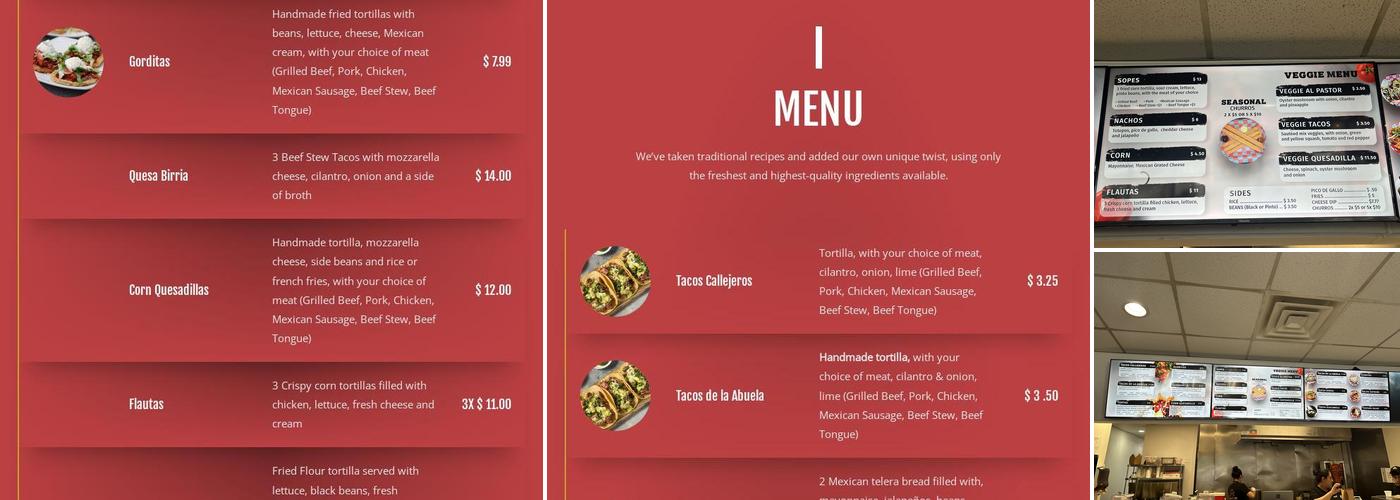 Tacos Al Pastor Menu