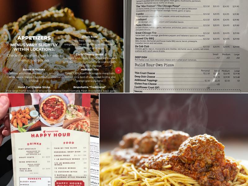Chicago Fire Menu