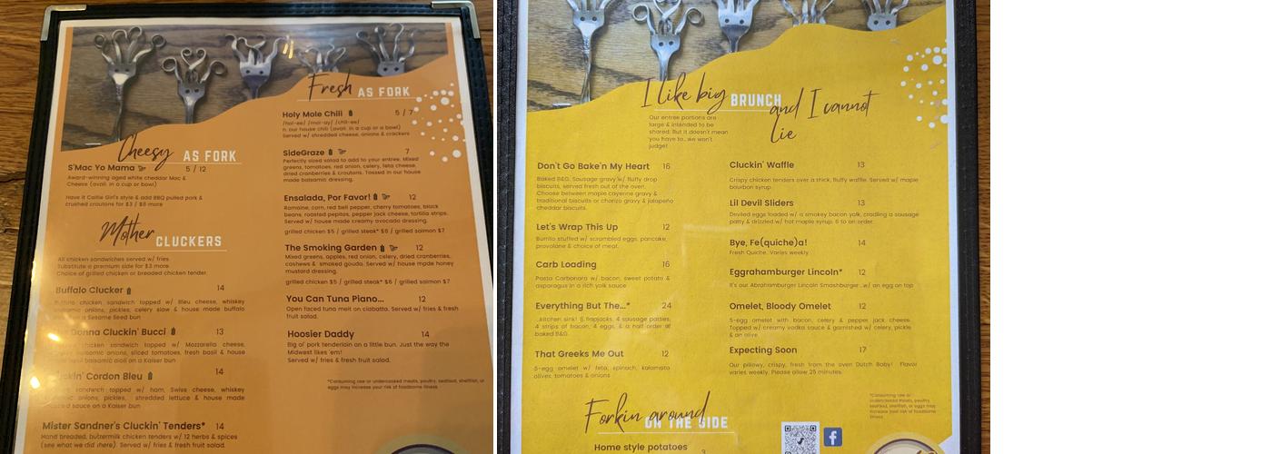 Twisted Fork Menu