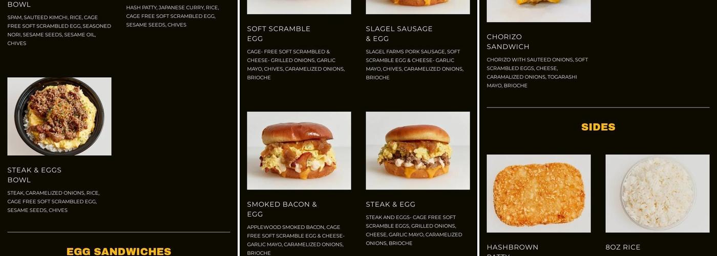 Eggs with Benefits Menu