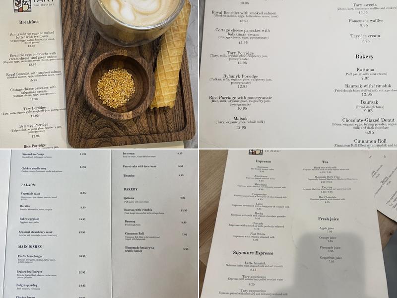 TARY Coffee House Menu