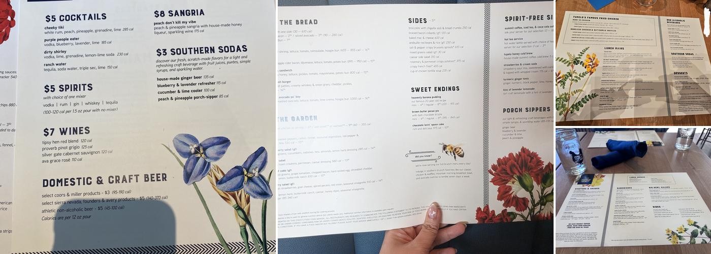 Tupelo Honey Southern Kitchen & Bar Menu