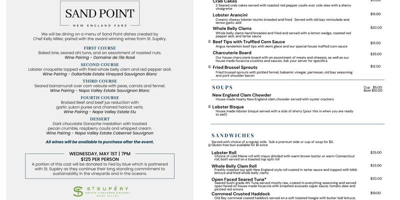 Sand Point Menu