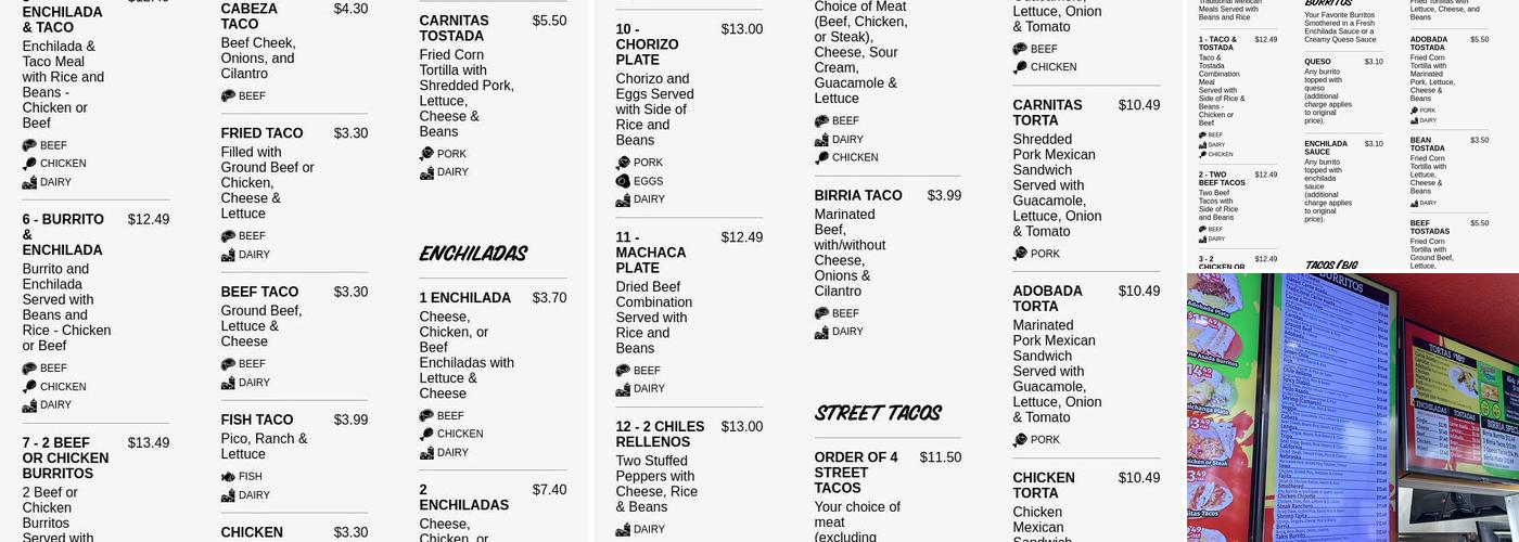 Abelardo's Mexican Fresh Menu