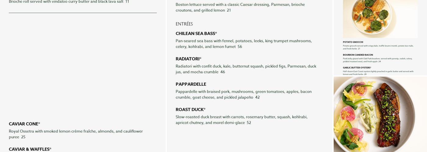 Oak Park Menu