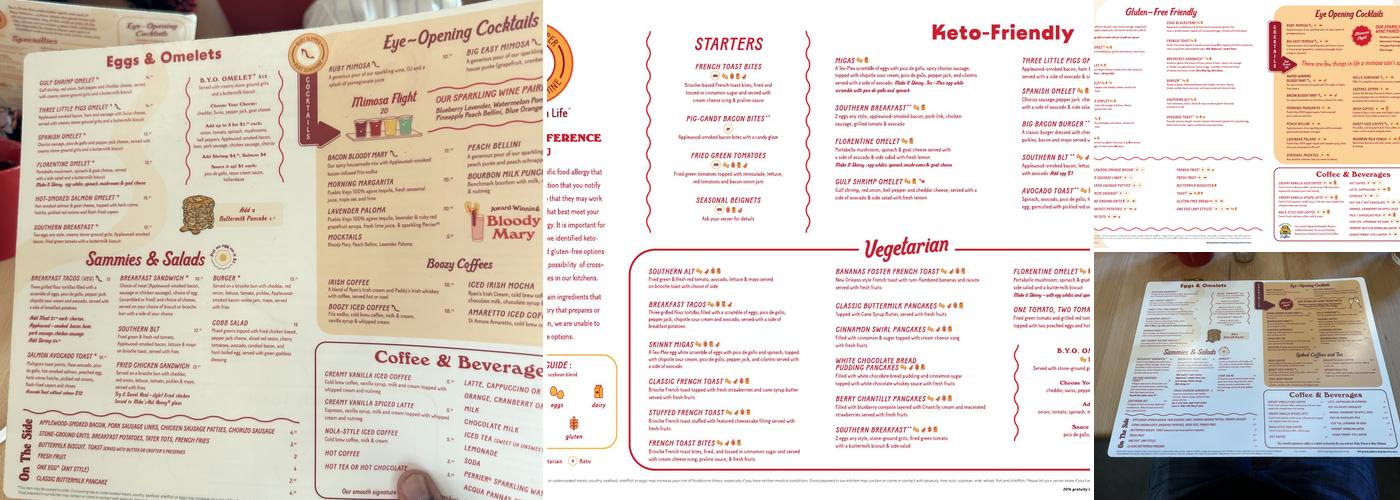 Ruby Slipper Menu
