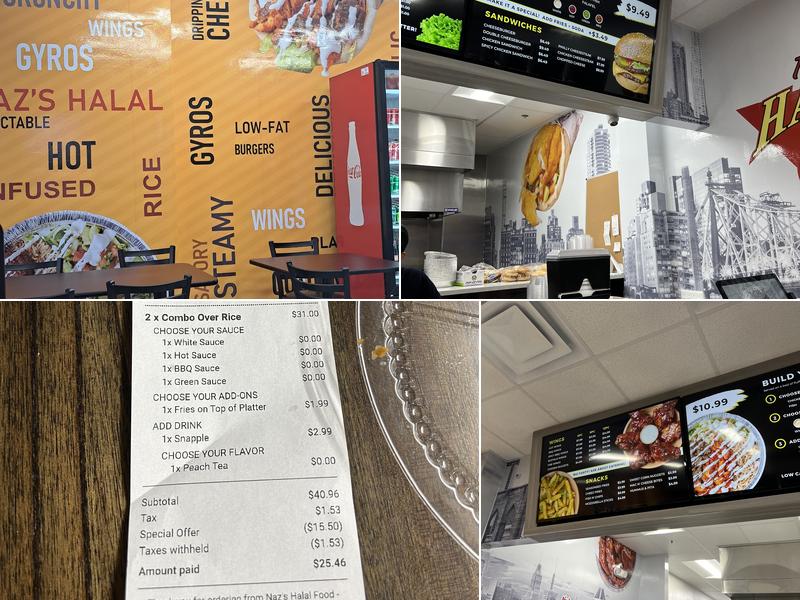 Naz’s Halal Food - Sterling Menu