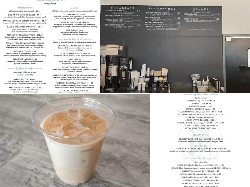 Clock Tower Coffee and Bakery Menu