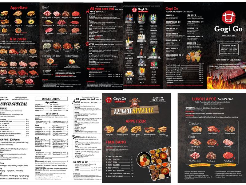 Gogi Go Korean BBQ Menu