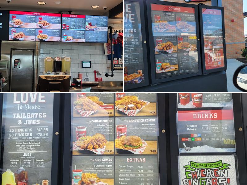 Raising Cane's Chicken Fingers Menu