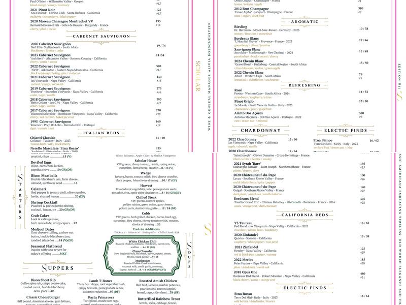 Scholar Menu