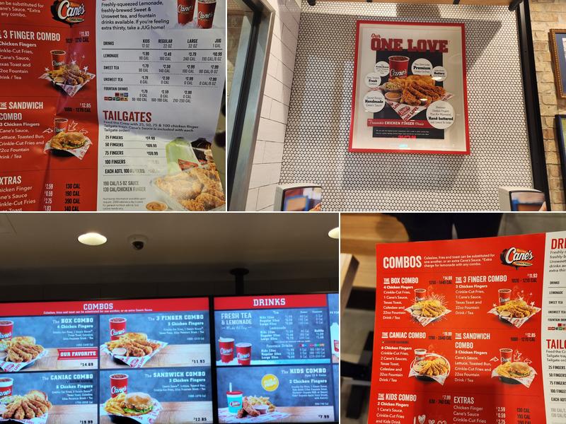 Raising Cane's Chicken Fingers Menu