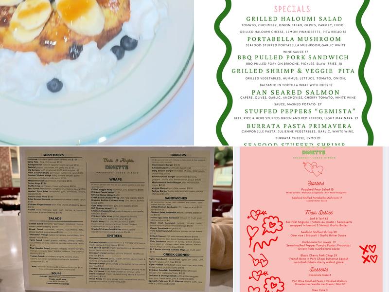 Chris & Angie’s Dinette Menu