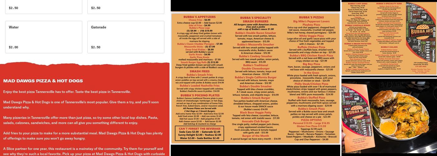 Tony’s on the Mountain Menu