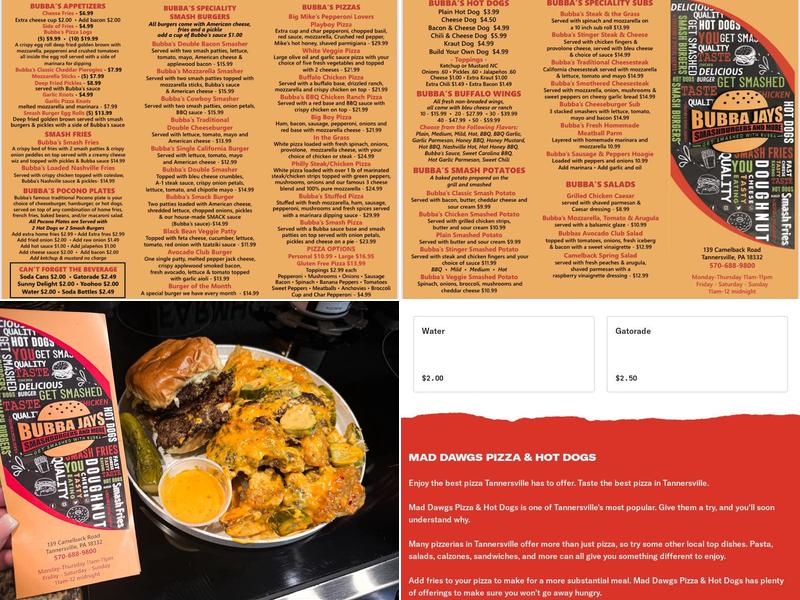 Tony’s on the Mountain Menu