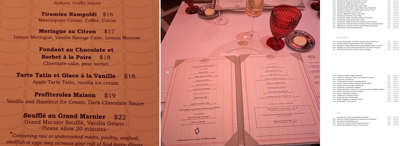 Rampoldi New York Menu
