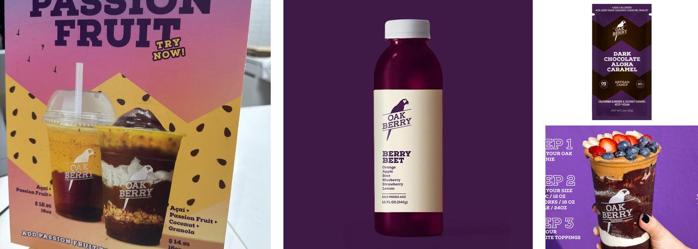 Oakberry Acai Menu