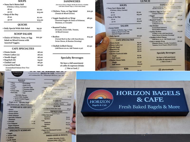 Horizon Bagels & Cafe Menu